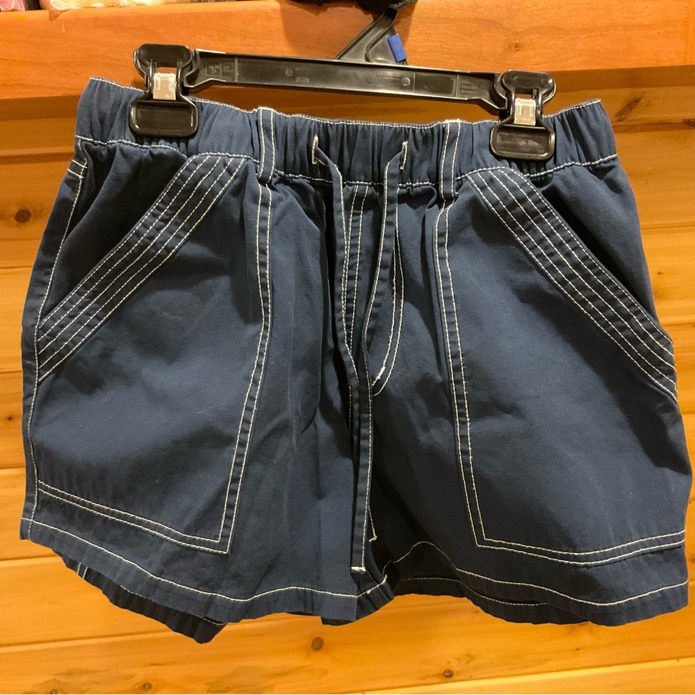 Forever21 Navy Blue Shorts with White Stitching